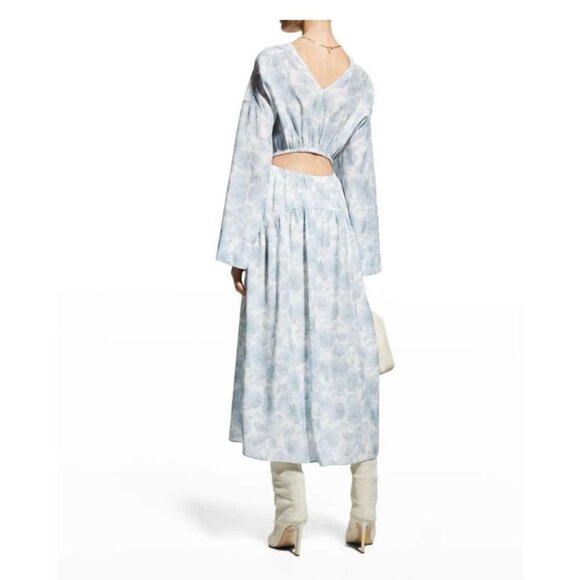 NWT Vince Dahlia floral print V neck high low women's midi dress size M - Picture 2 of 12